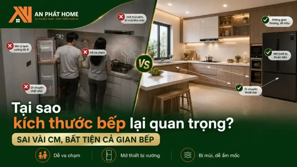 Lý do khiến cho việc lựa chọn kích thước bếp lại quan trọng khi xây dựng