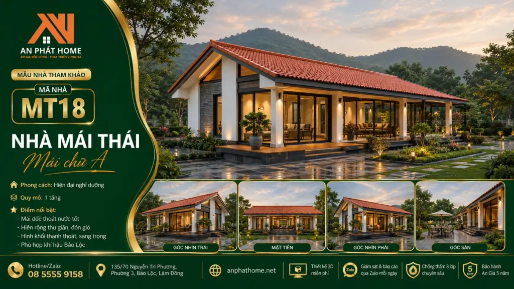 Mẫu nhà mái Thái MT18