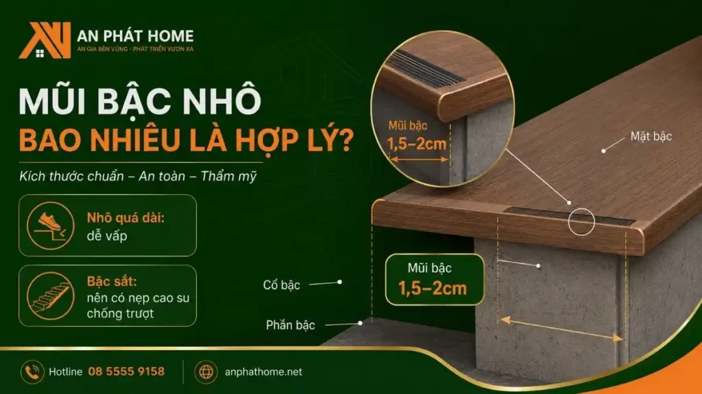 Mũi bậc nhô bao nhiêu thì sẽ hợp lý cho việc sử dụng