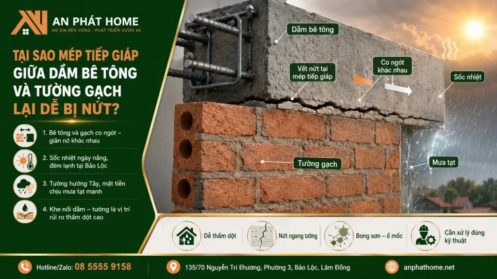 Nguyên nhân khiến mép tiếp giám dầm và bê tông bị nứt
