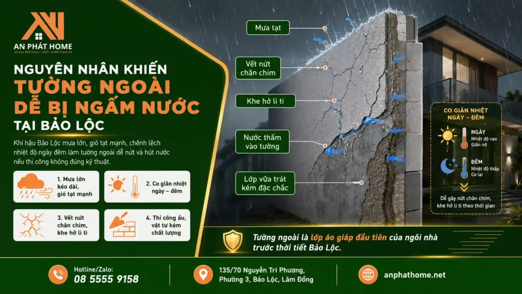 Nguyên nhân khiến tường nhà bạn bị thấm