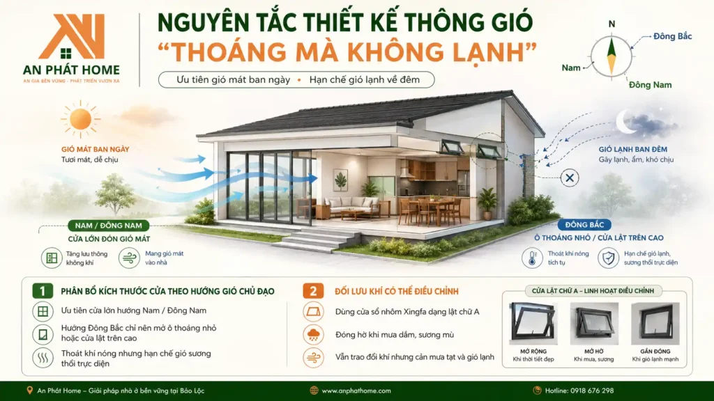 Nguyên tác chuẩn để thiết kế thông gió tự nhiên khiến nhà luôn thoáng và không lạnh