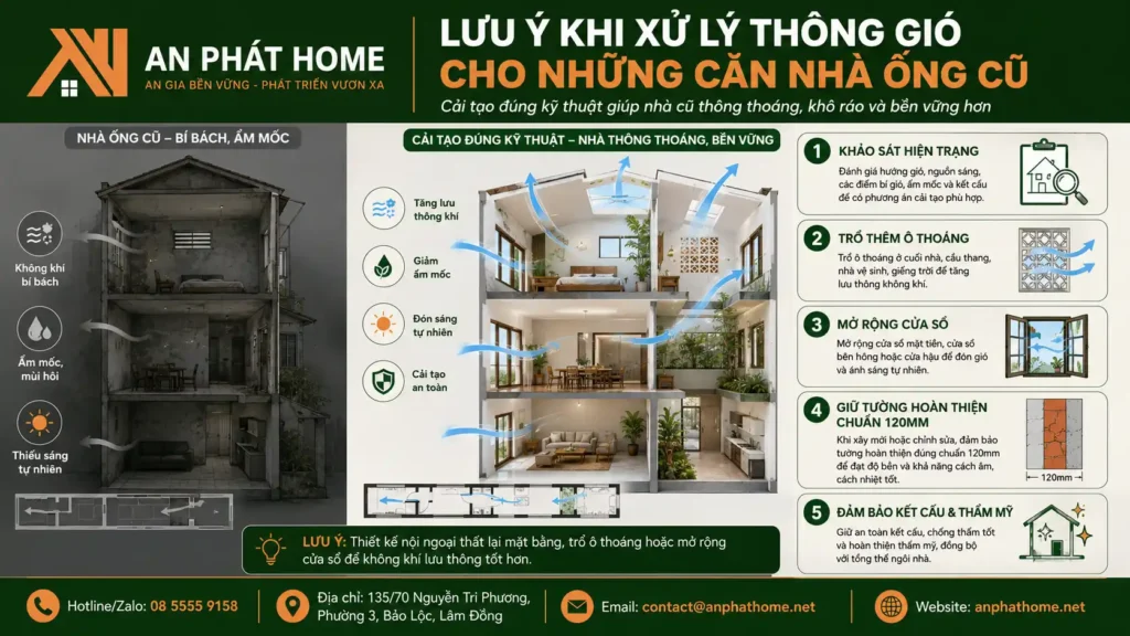 Những lưu ý quan trọng về việc thông gió cho nhà ống