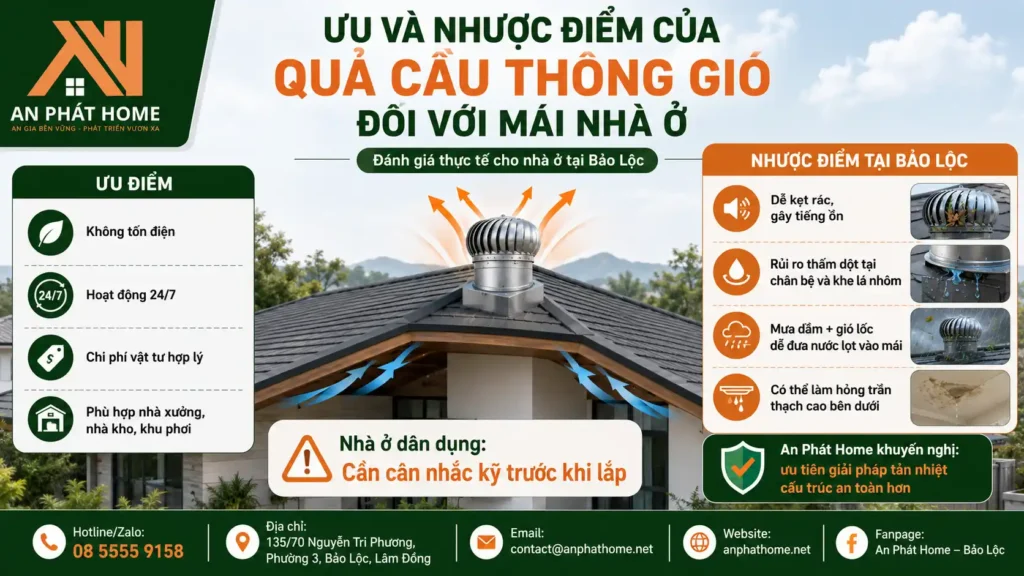 Những ưu và nhược điểm của quả cầu thông gió hiện nay