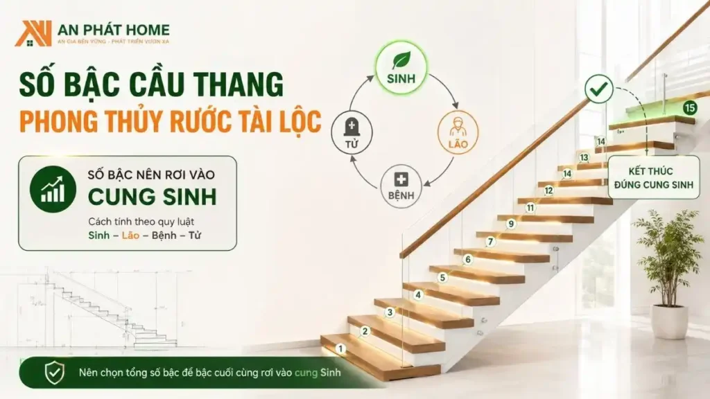Số bậc cầu thang cần lưu ý theo quan điểm phong thủy