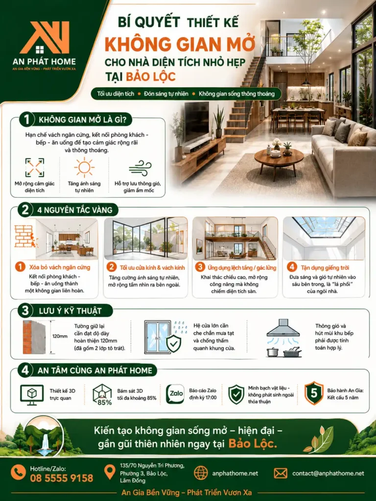 Sơ lược về bí quyết thiết kế không gian mở được áp dụng tại An Phát Home
