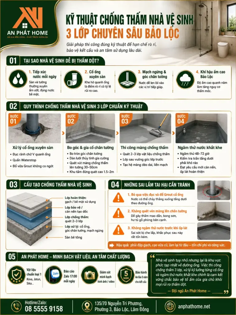 Sơ lược về kỹ thuật chống thấm W.C của An Phát Home
