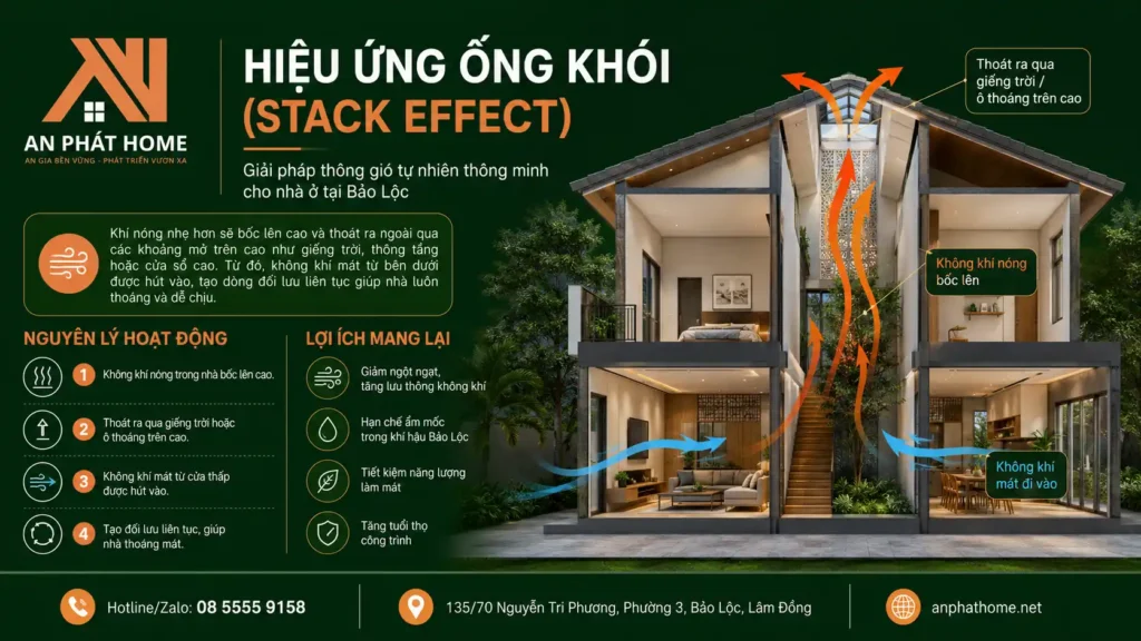 Sử dụng hiệu ứng ống khói trong việc thông gió tự nhiên