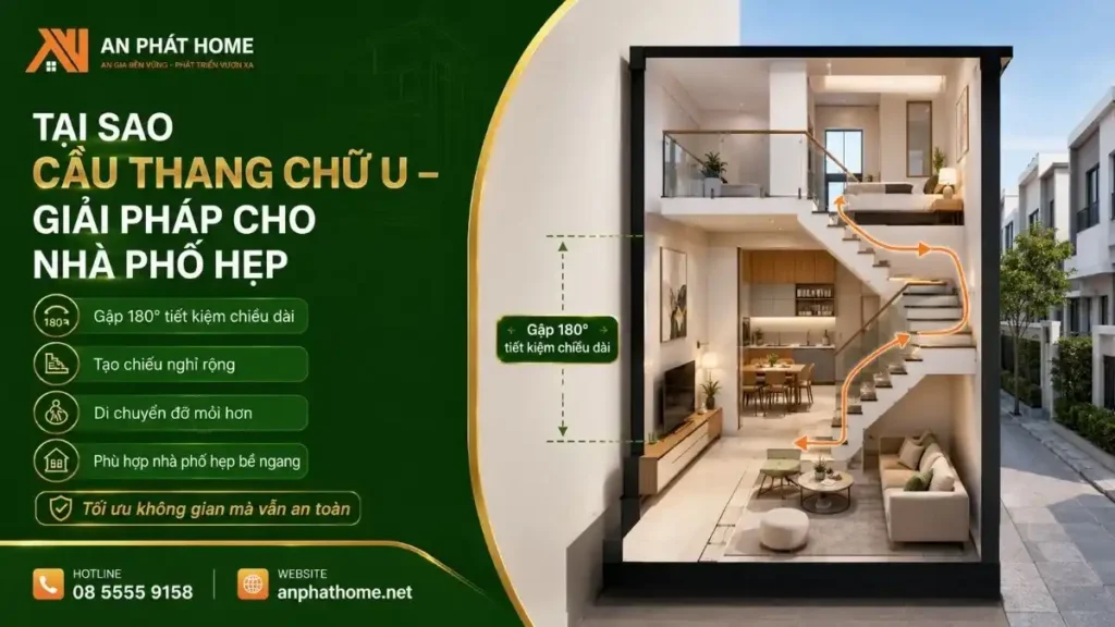 Tại sao cầu thang chữ U lại luôn là giải pháp cho nhà phố hẹp