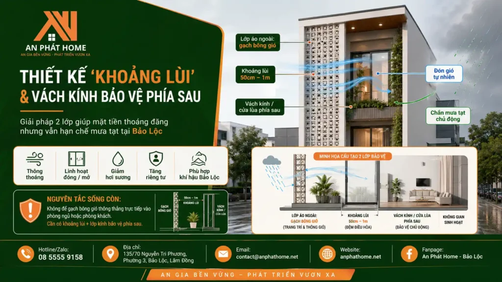 Thiết kế khoảng lùi để tăng hiệu quả lấy gió