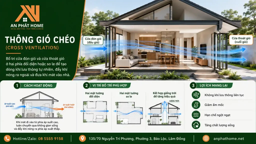 Thông gió chéo là gì và áp dụng như thế nào