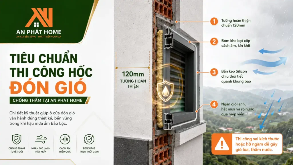 Tiêu chuẩn kỹ thuật khi thi công hốc đón gió