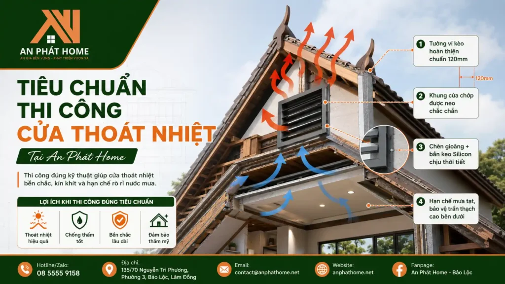 Tiêu chuẩn kỹ thuật quan trọng để thi công cửa thoát nhiệt thoáng khí tốt