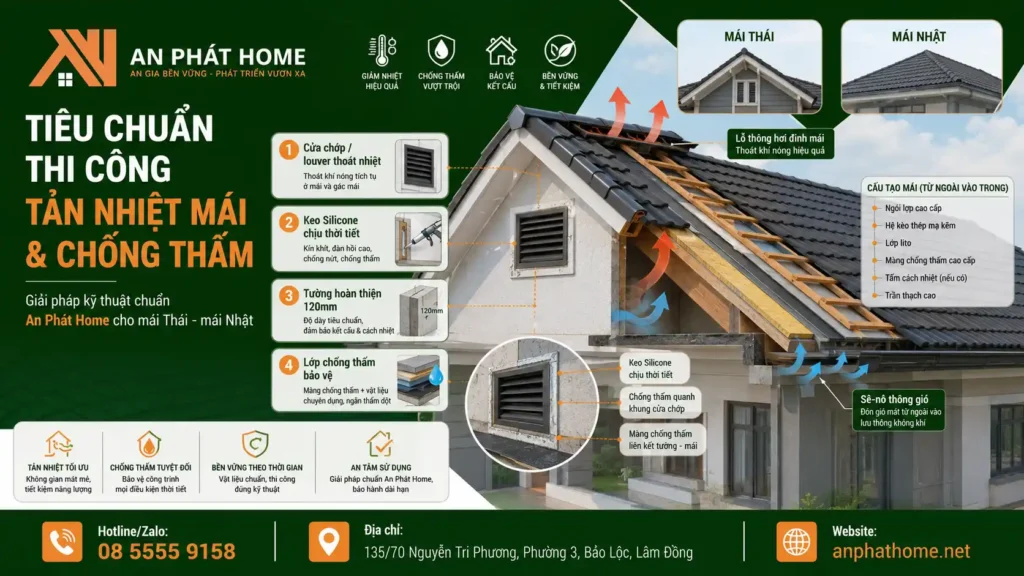 Tiêu chuẩn thi công nhà ở tản nhiệt mái được áp dụng tại An Phát Home