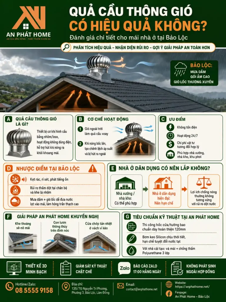 Tổng quan tìm hiểu về quả cầu thông gió trên mái