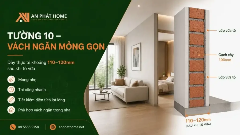 Tường 10 phổ biến cho vách ngăn nhỏ gọn