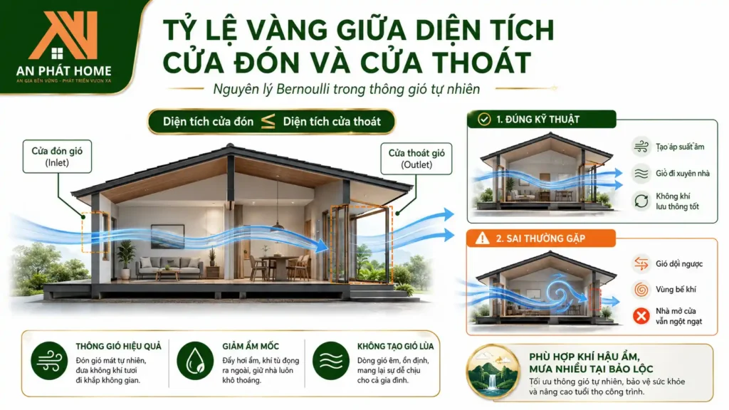 Tỷ lệ vàng của cửa đón gió và cửa thoát gió