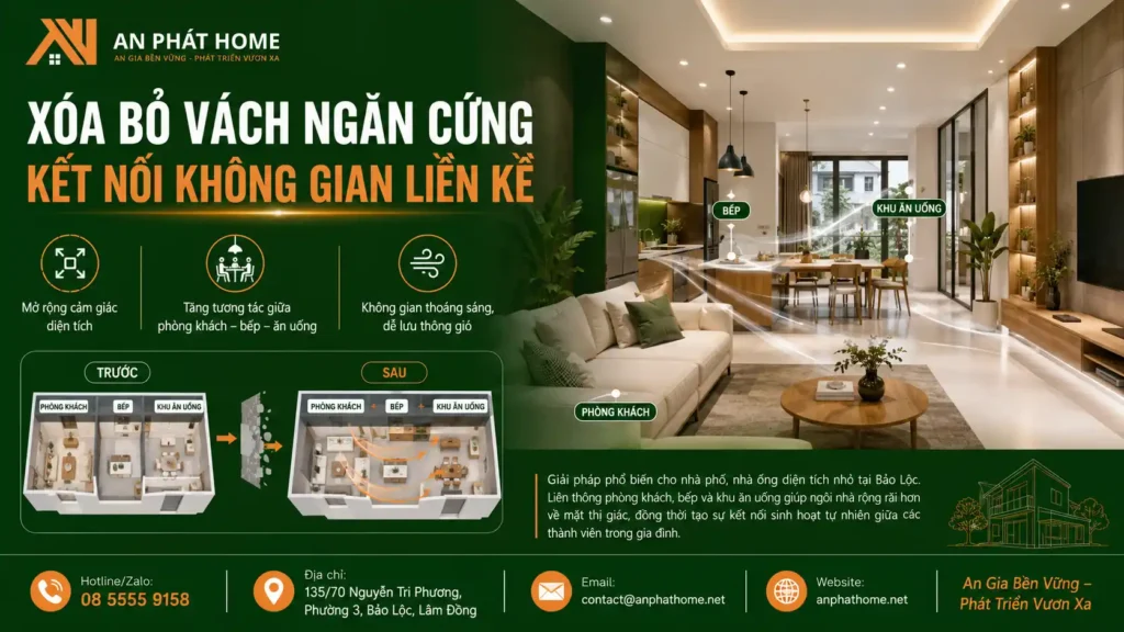 Vách ngăn cứng là yếu tố làm không gian cảm giác chật chội hơn