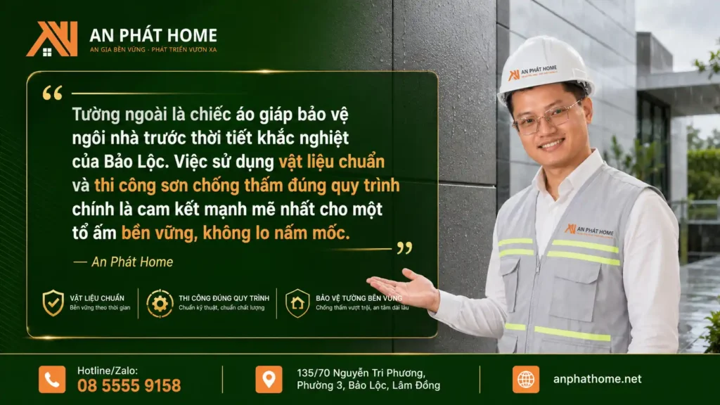 Vật liệu chất lượng luôn là ưu tiên hàng đầu của An Phát Home giúp tường bạn bền vững