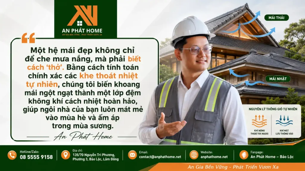 Với nhà mái dốc An Phát Home luôn tận dụng mái nhà để thông gió và làm mát căn nhà của bạn cách khoa học