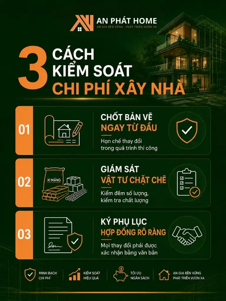 3 cách kiểm soát phát sinh chi phí xây nhà