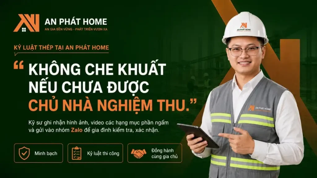 An Phát Home chúng tôi luôn đảm bảo cho khách hàng nghiệm thu kỹ phần thô