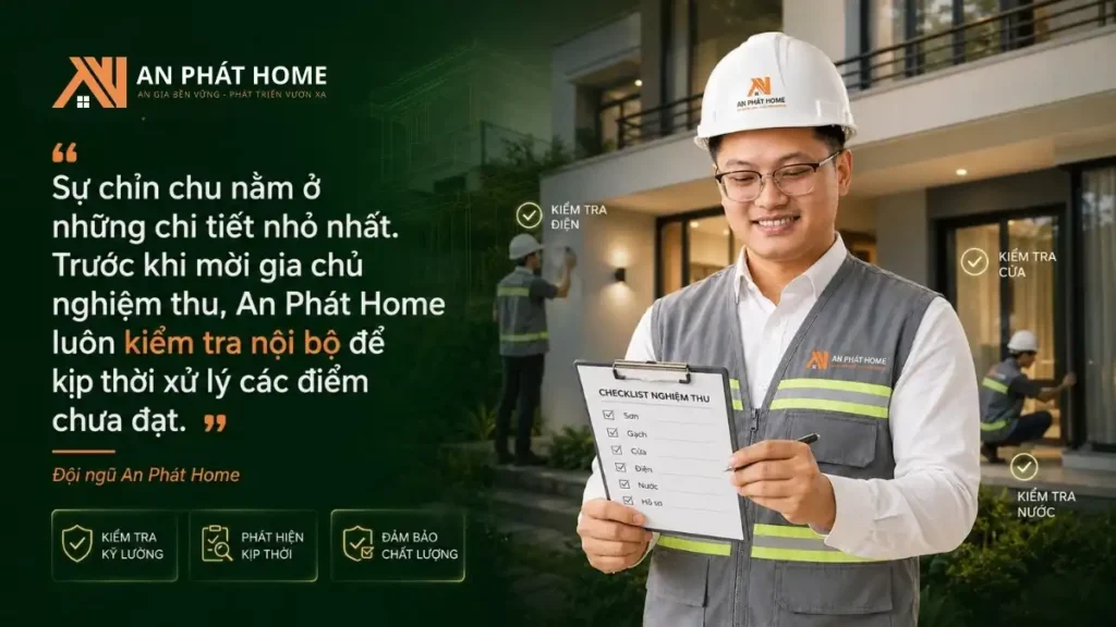 An Phát Home luôn kỹ càng trong việc kiểm tra nội bộ để kịp thời xử lý các vấn đề chưa đạt