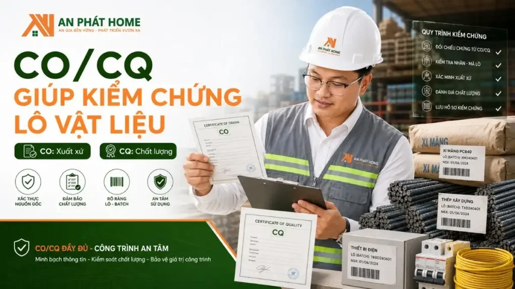 CO và CQ giúp kiểm chứng vật liệu rõ ràng đúng nguồn gốc