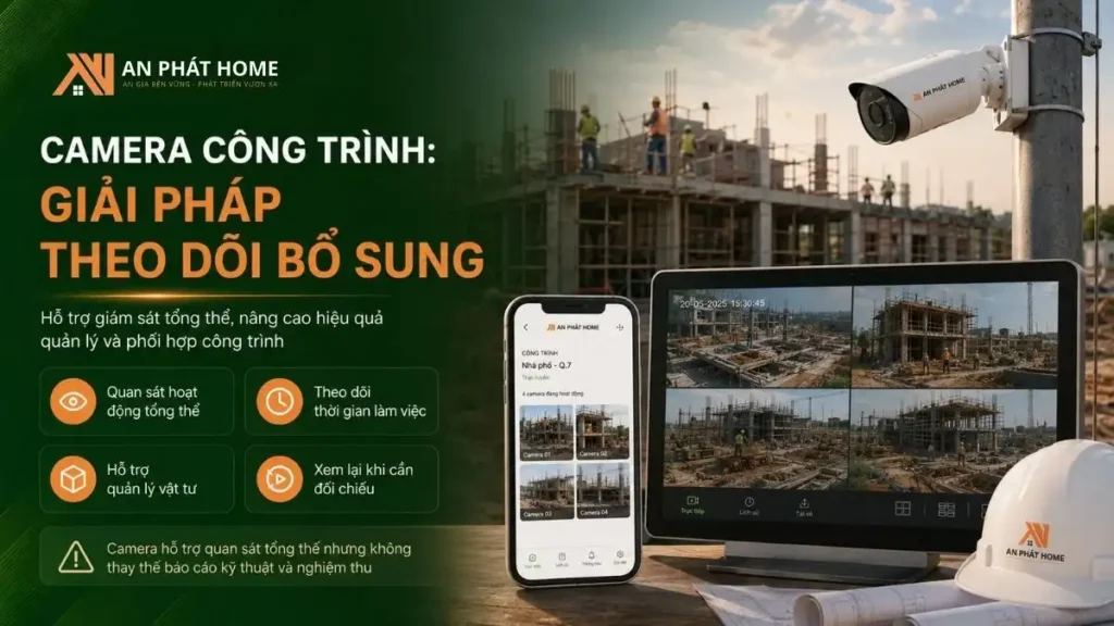 Camera công trình là giải pháp giúp chủ nhà theo dõi tiến độ chi tiết
