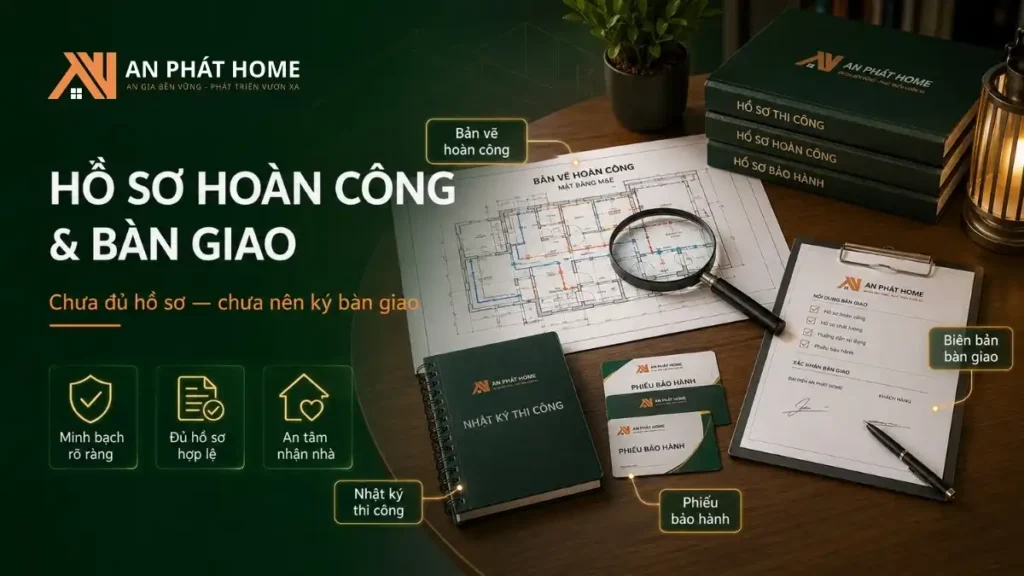 Hồ sơ hoàn công đầy đủ và bàn giao cho gia chủ