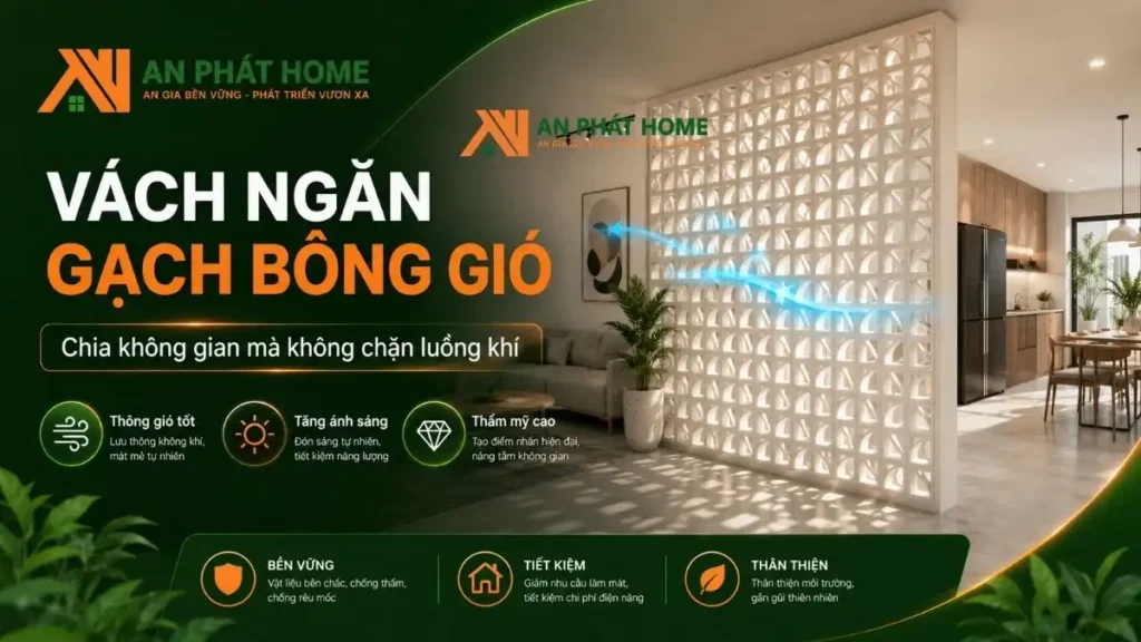 Nên sử dụng vách bông gió để ngăn trong giúp không khí lưu thông tốt hơn