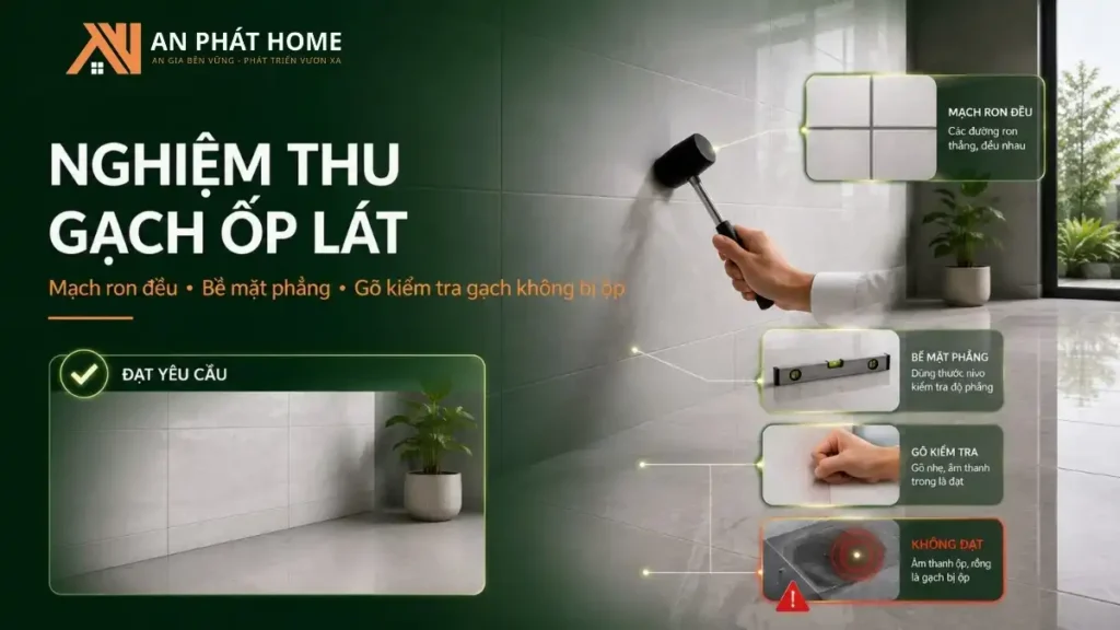 Nghiệm thu gạch ốp lát kỹ lưỡng