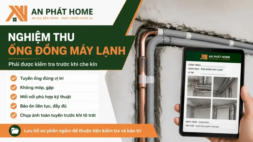 Nghiệm thu ống đồng máy lạnh để đảm bảo sau này lắp đặt máy lạnh không bị lỗi