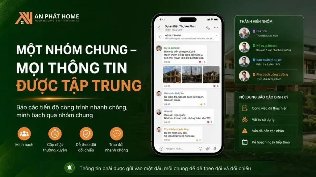 Nhóm chung để báo cáo, trao đổi và làm việc sẽ thuận lợi hơn