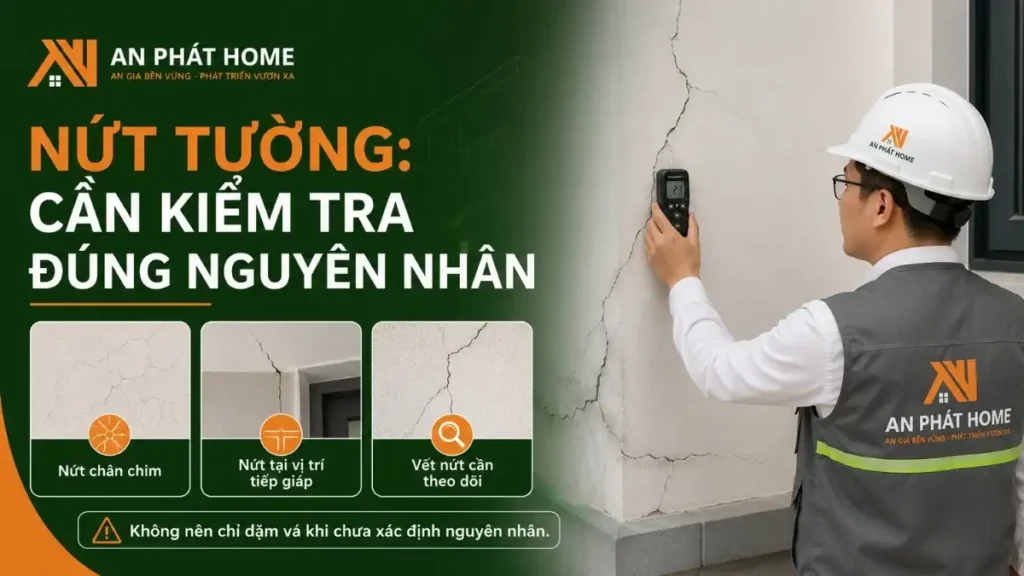 Nứt tường cần kiểm tra đúng nguyên nhân gây nên việc này