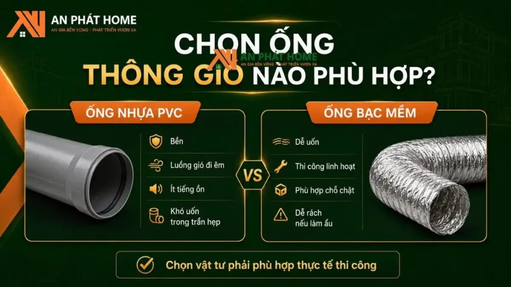 Ống thông gió phù hợp với nhà bạn cần lựa chọn
