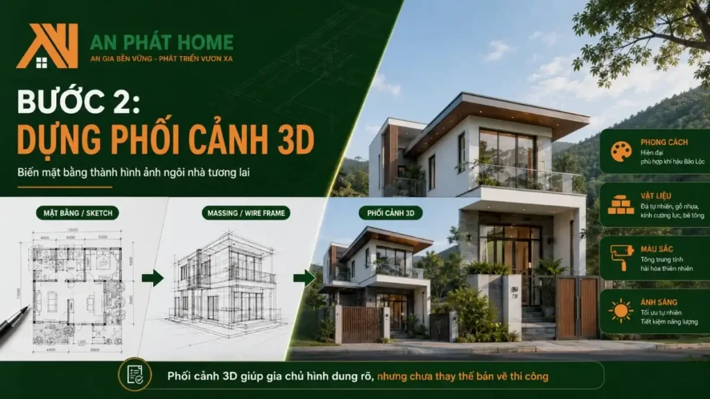 Phối dựng cảnh 3D giúp hình dung căn nhà toàn diện hơn
