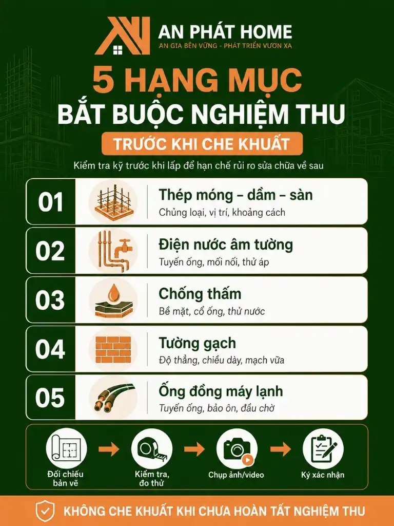 Tóm tắt 5 hạng mục quan trọng bạn cần nghiệm thu trước khi trát tường