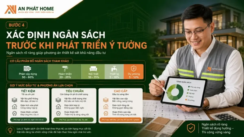 Xác định ngân sách phù hợp với từng ý tưởng khách hàng
