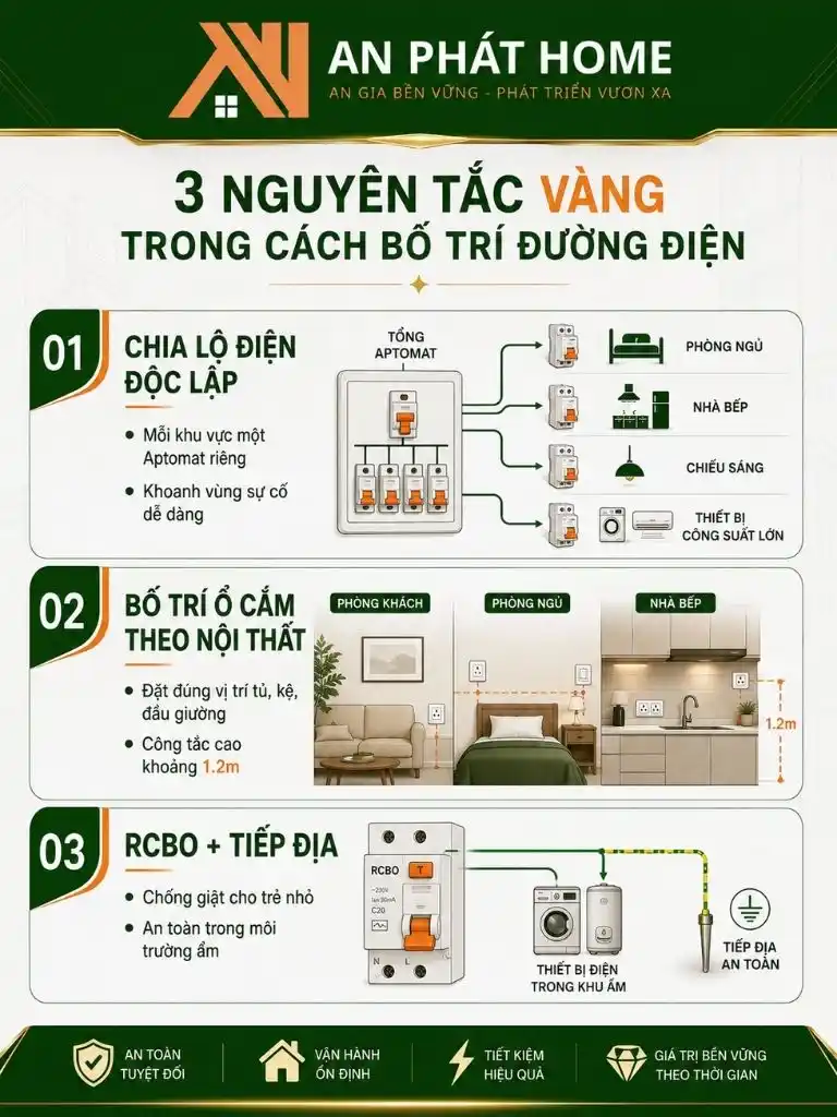3 nguyên tắc bố trí điện nhà cấp 4 an toàn khoa học