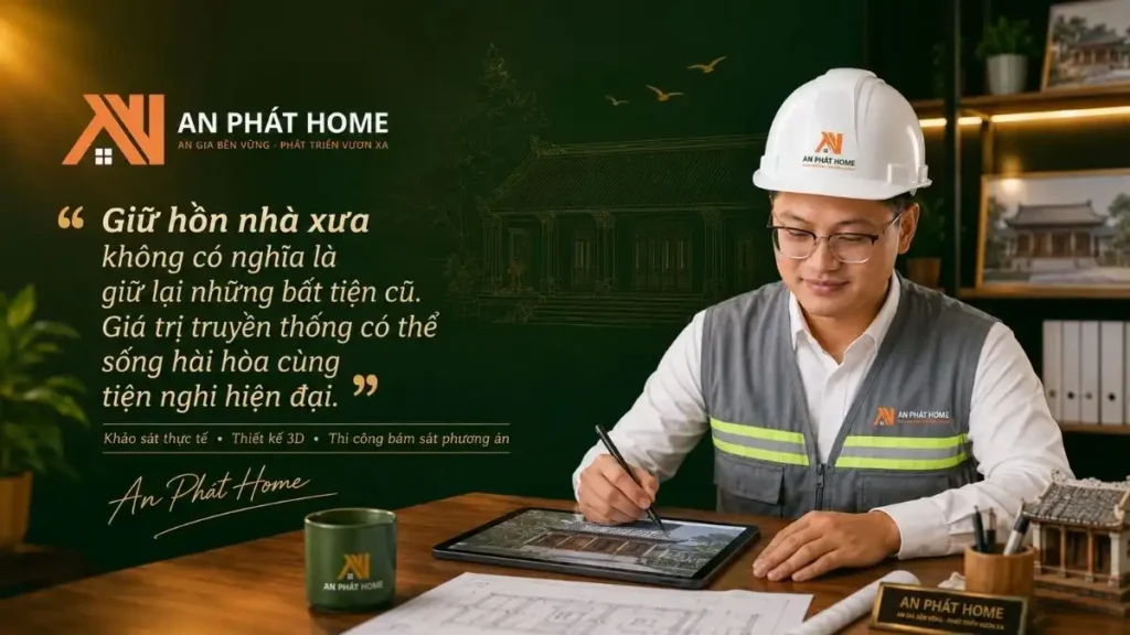 An Phát Home kết hợp giá trị kiến trúc truyền thống với thiết kế 3D và giải pháp tiện nghi để nhà ba gian phù hợp hơn với đời sống hiện đại