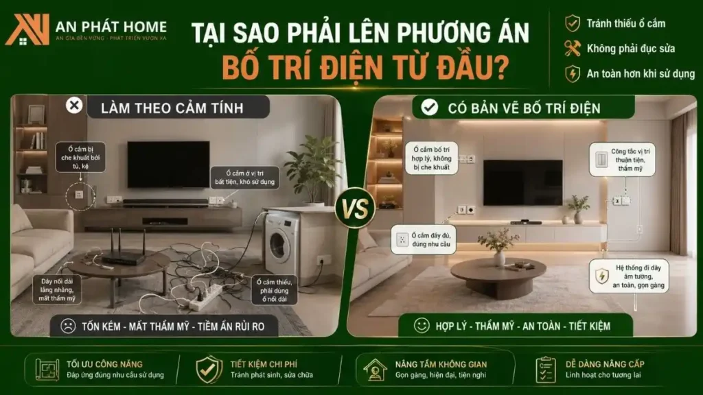 Bản vẽ bố trí đường điện nhà cấp 4 trước thi công