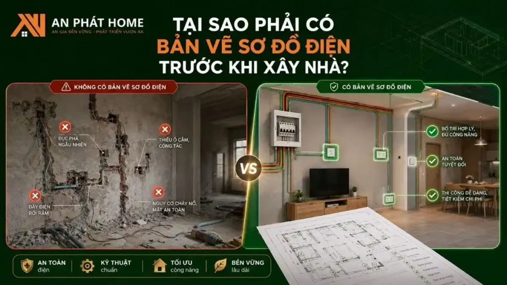 Bản vẽ điện âm tường nhà cấp 4 trước khi thi công