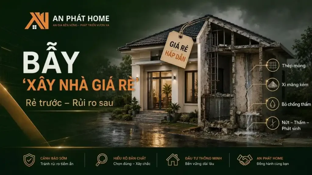 Báo giá xây nhà quá rẻ tiềm ẩn vật tư kém và nhiều phát sinh