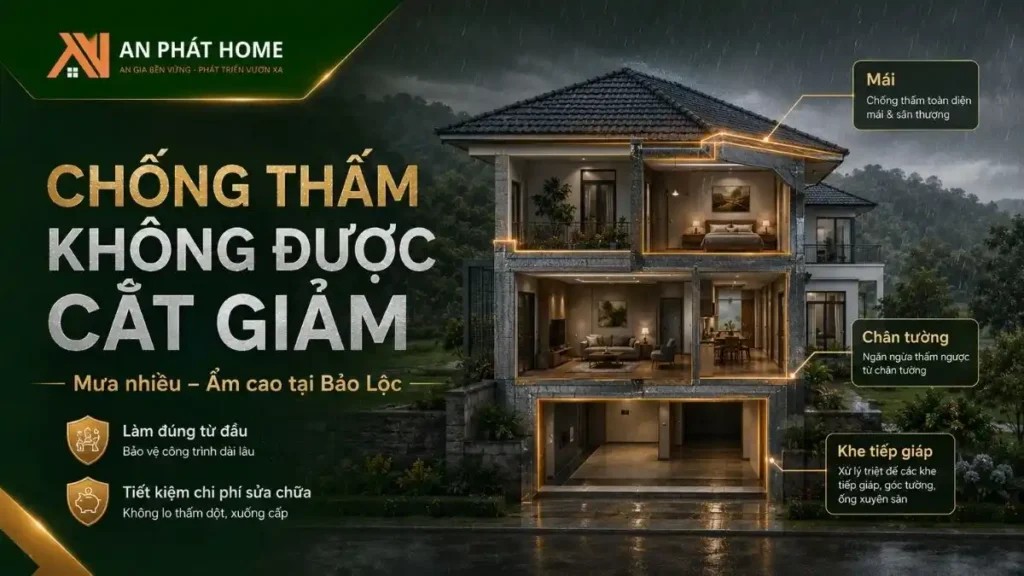 Chống thấm đúng kỹ thuật bảo vệ nhà trước khí hậu Bảo Lộc