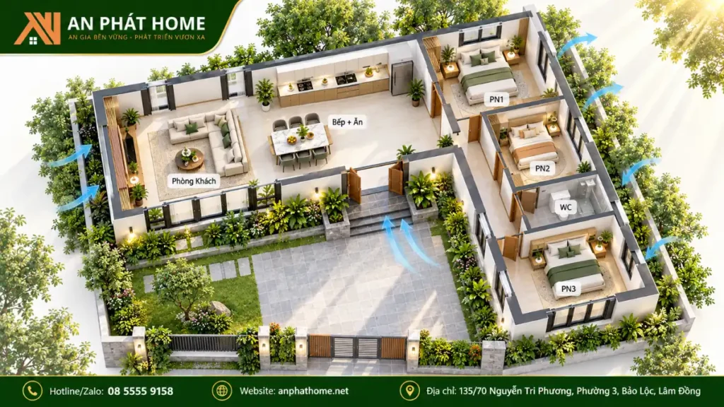 Chữ L cho khu đất ngang rộng