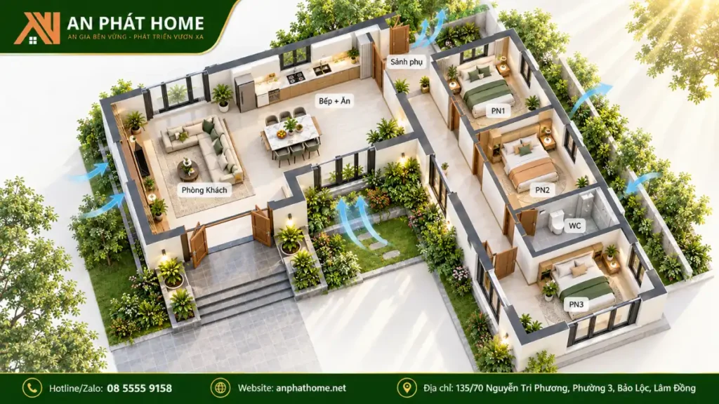 Chữ L có sảnh phụ
