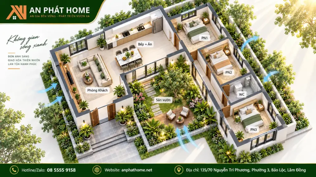 Chữ L ôm sân vườn