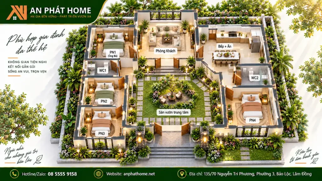 Chữ U cho gia đình đa thế hệ