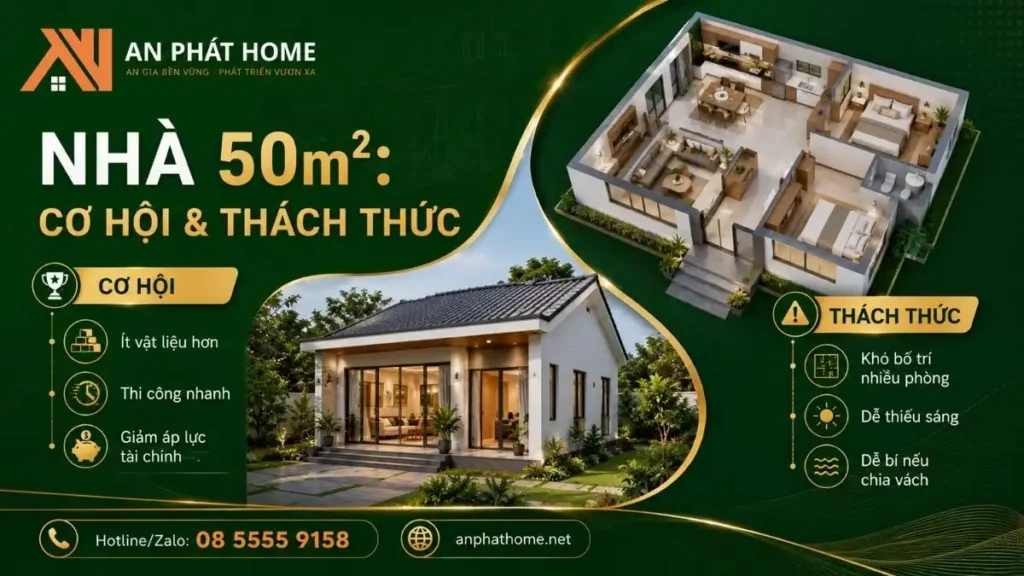 Cơ hội và thách thức khi xây nhà cấp 4 50m²